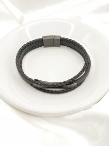 PULSO TRIPLE 2 TRENZA, PIEL LISA CON BARRA PERNOS