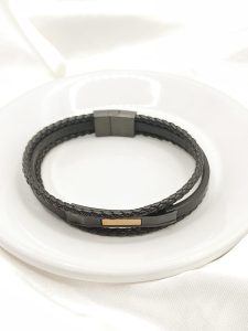 PULSO TRIPLE 2 TRENZA, PIEL LISA CON BARRA PERNOS