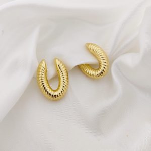EAR CUFF OVALO RAYADO