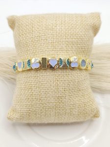 PULSO ELASTICO CUENTAS CEREZAS MOÑO DISCO CZ COLOR