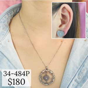 SET CIRCULO LOVE  CORAZON CZ