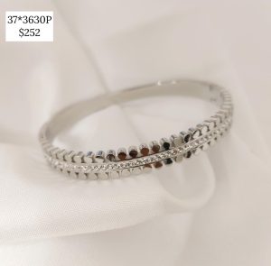 PULSO RIGIDO DOBLE MARCADA CON ZIRCONIA